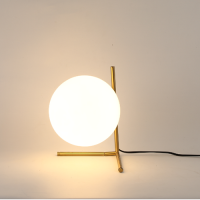 Bedside Lamp Modern Metal Ball Table Lamp Milk White Glass Lampshade Living Room Bedroom Bedside Desk Lamp Restaurant