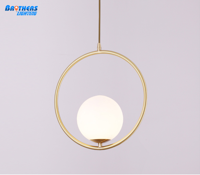 Circle copper shade glass pendant lamp new morden design