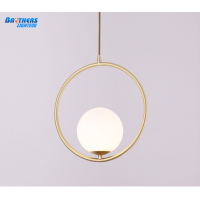 Circle copper shade glass pendant lamp new morden design