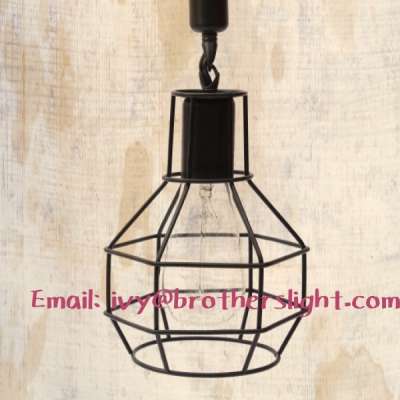 Vintage iron wrought pendant light iron wrought cage pendant rope pendant lamp