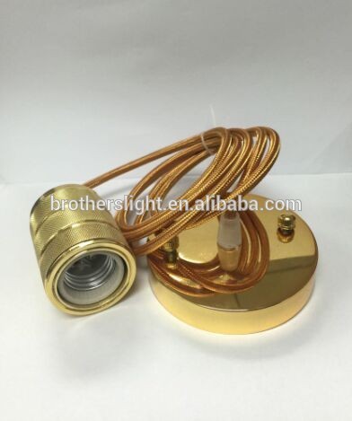 New hot product decorative vintage brass copper light lamp holder with wire and ceiling cup