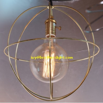 Vintage global cage pendant gold iron cage pendant Edison cage lighting