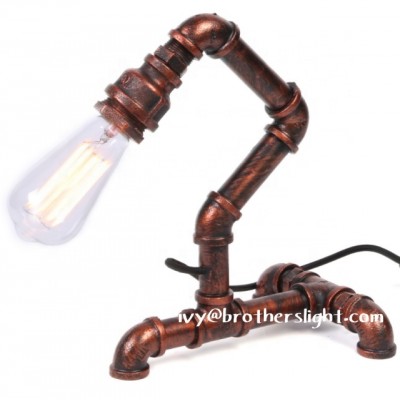 Industrial vintage pipe light iron table  pipe lamp iron water pipe table lamp light