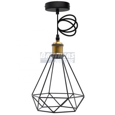 E27 retro/vintage Edison bulbs industrial iron/wire cage pendant light with copper lamp holder