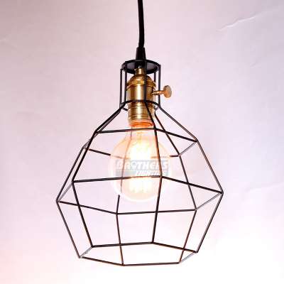 Factory direct selling antique style metal iron vintage bird iron cage pendant light